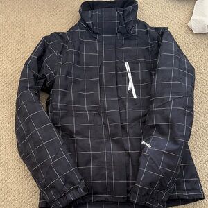 Sunice Black Jacket with White Grid Pattern